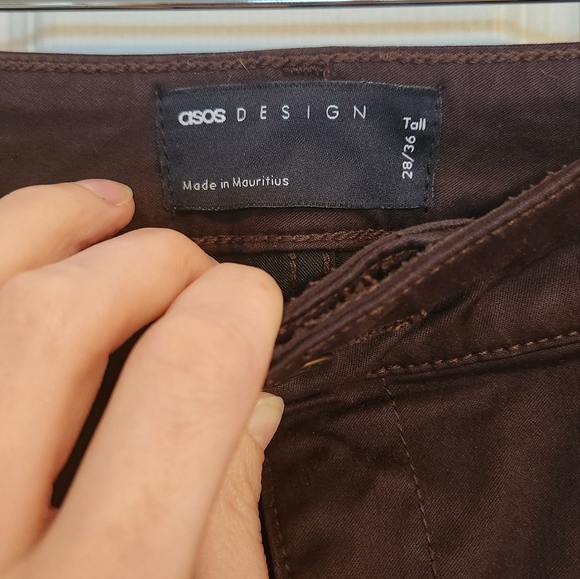 ASOS split hem brown denim - Picture 6 of 7